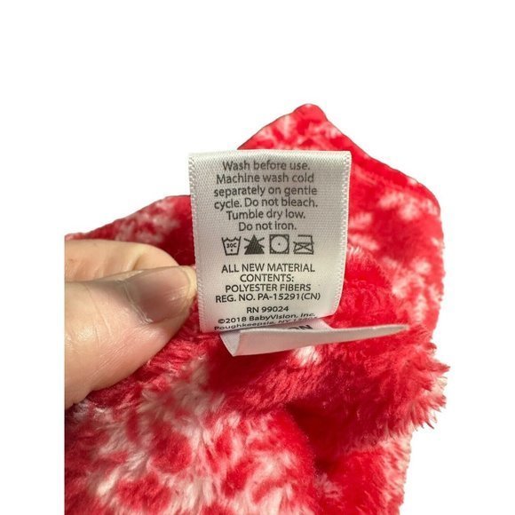 Reindeer Lovey Security Blanket Red Snowflakes Christmas HB 12"x 13" Minky - Picture 5 of 7